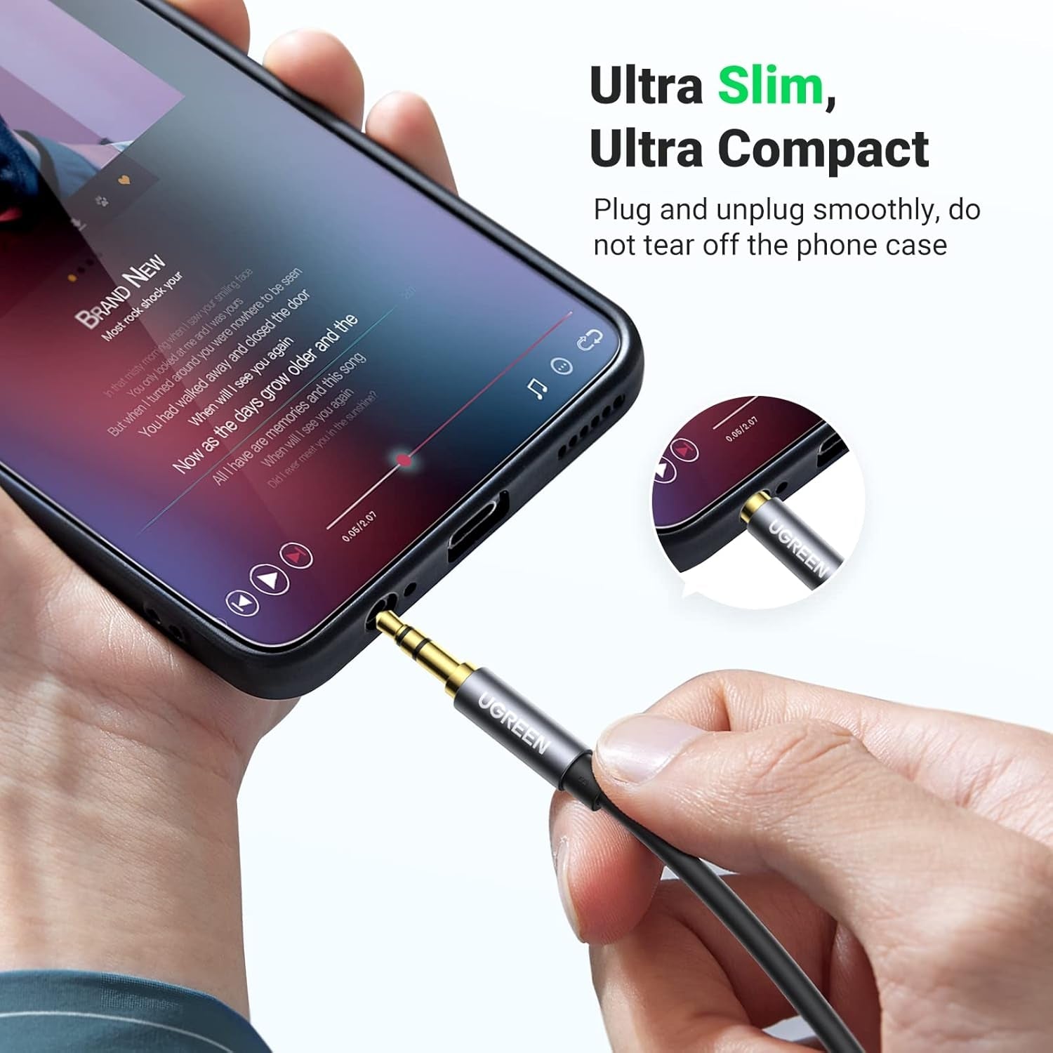 UGREEN 10592 3.5mm Headphone Extension Cable 1m 5