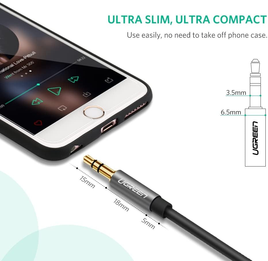 UGREEN 3.5mm Male to 3.5mm Female Extension Cable 3m (Black) 10595 3