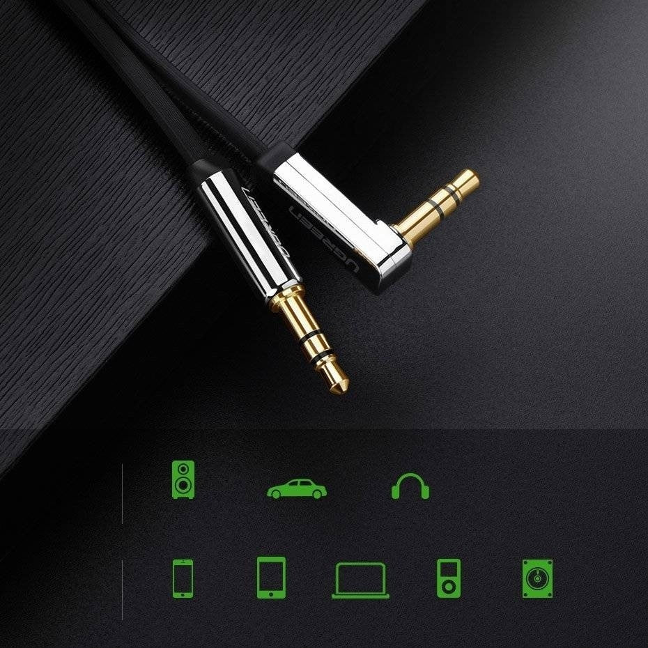 UGREEN 10729 3.5mm Male to 3.5mm Right Angle 3.5mm Aux Cable 5m (Black) 4