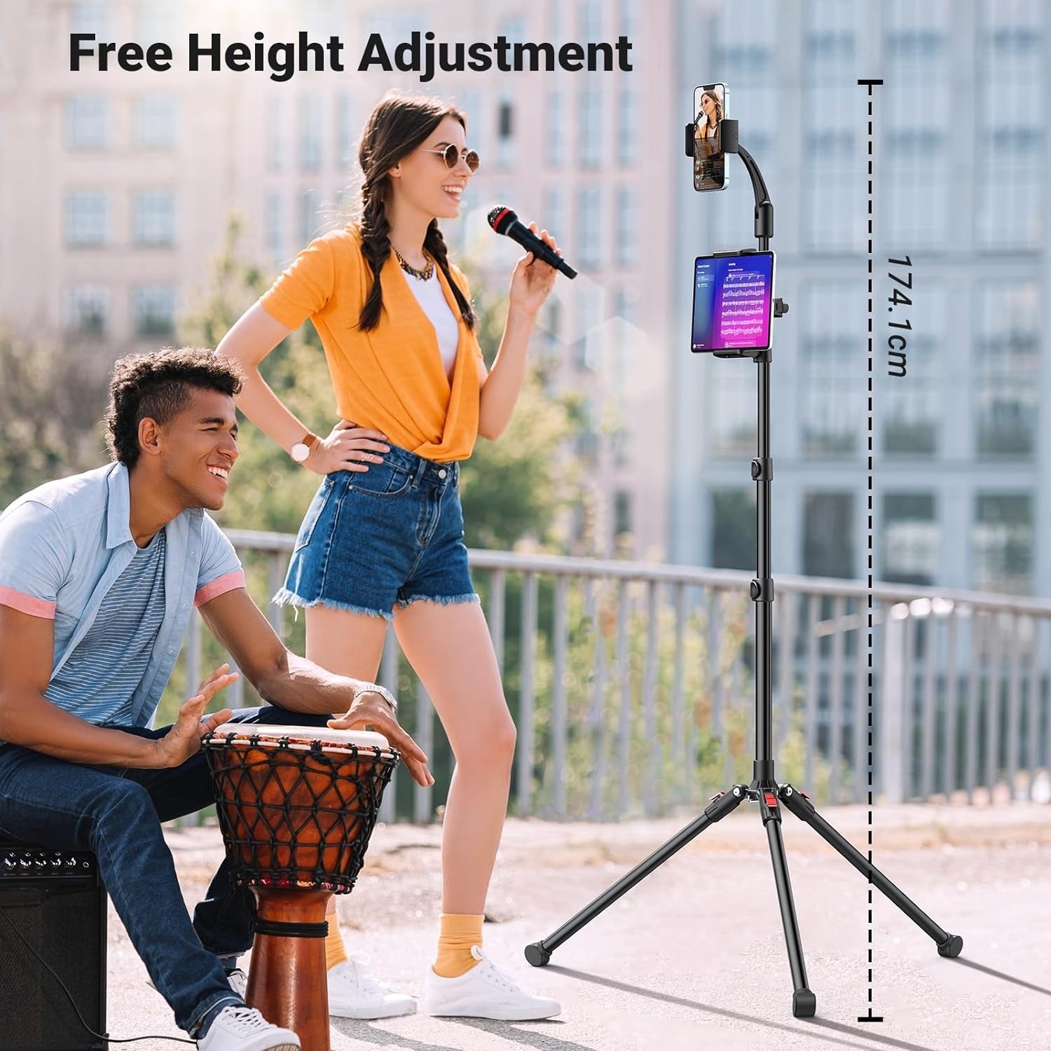 UGREEN 15647 2-in-1 Tablet (Max 12.9 inch) + Phone (Max 7.2 inch) Tripod Stand 4