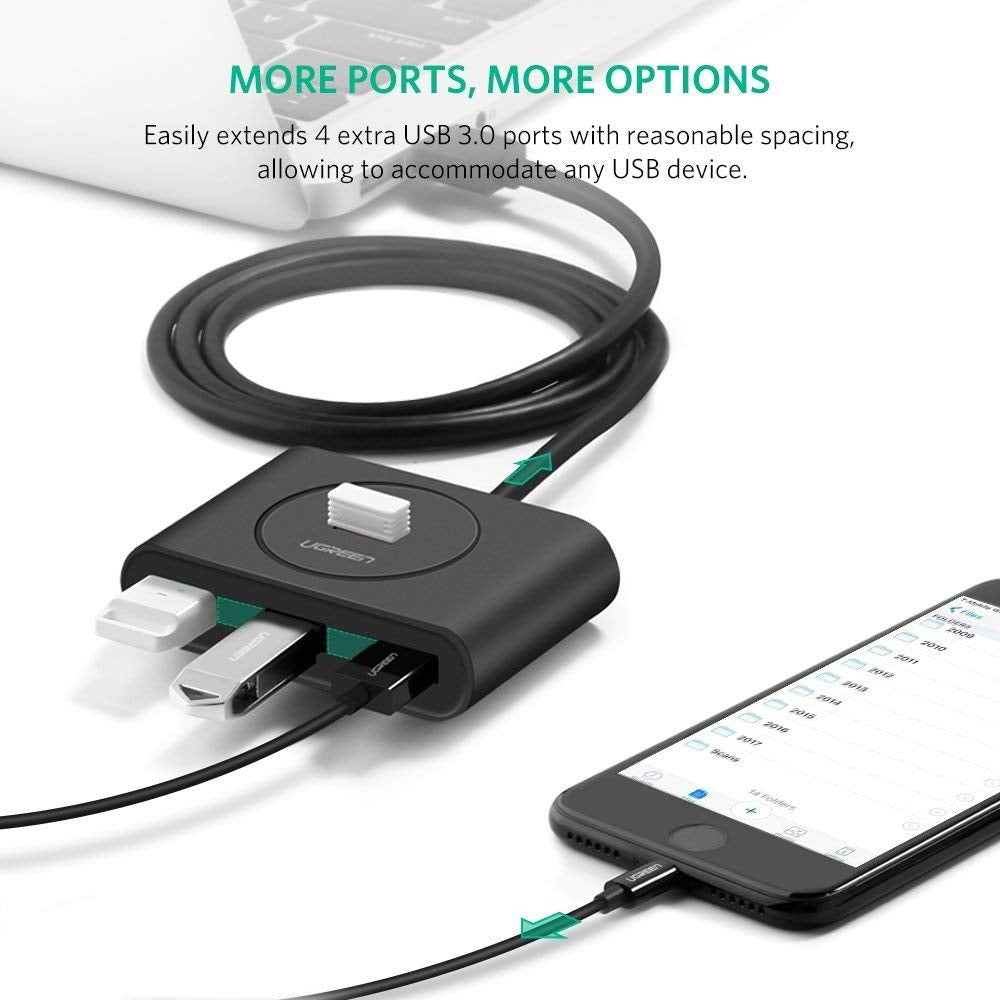 UGREEN USB 3.0 4 Ports Hub Black 50CM (20290) 3