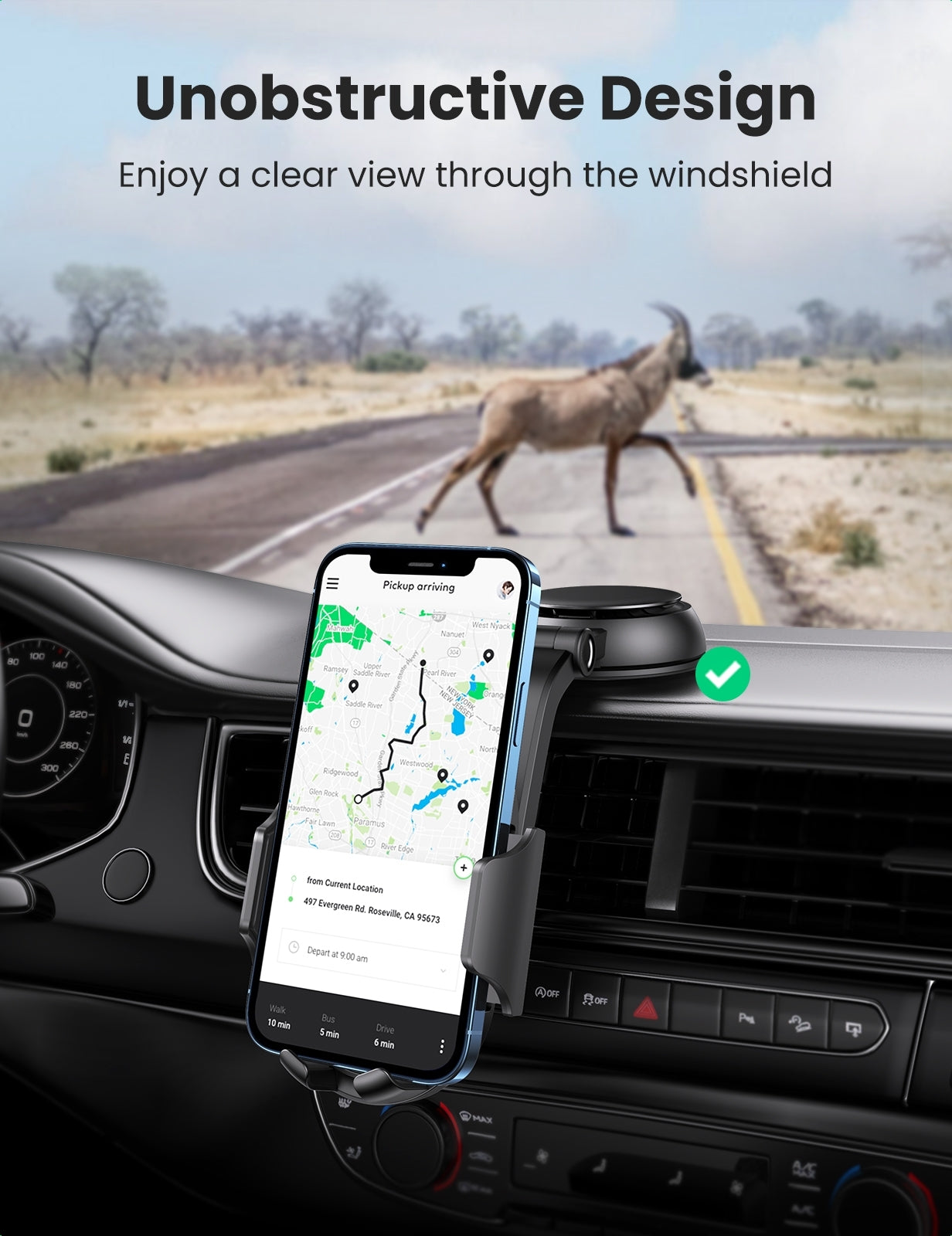 UGREEN 20473 Waterfall-Shaped Suction Cup Phone Mount 3
