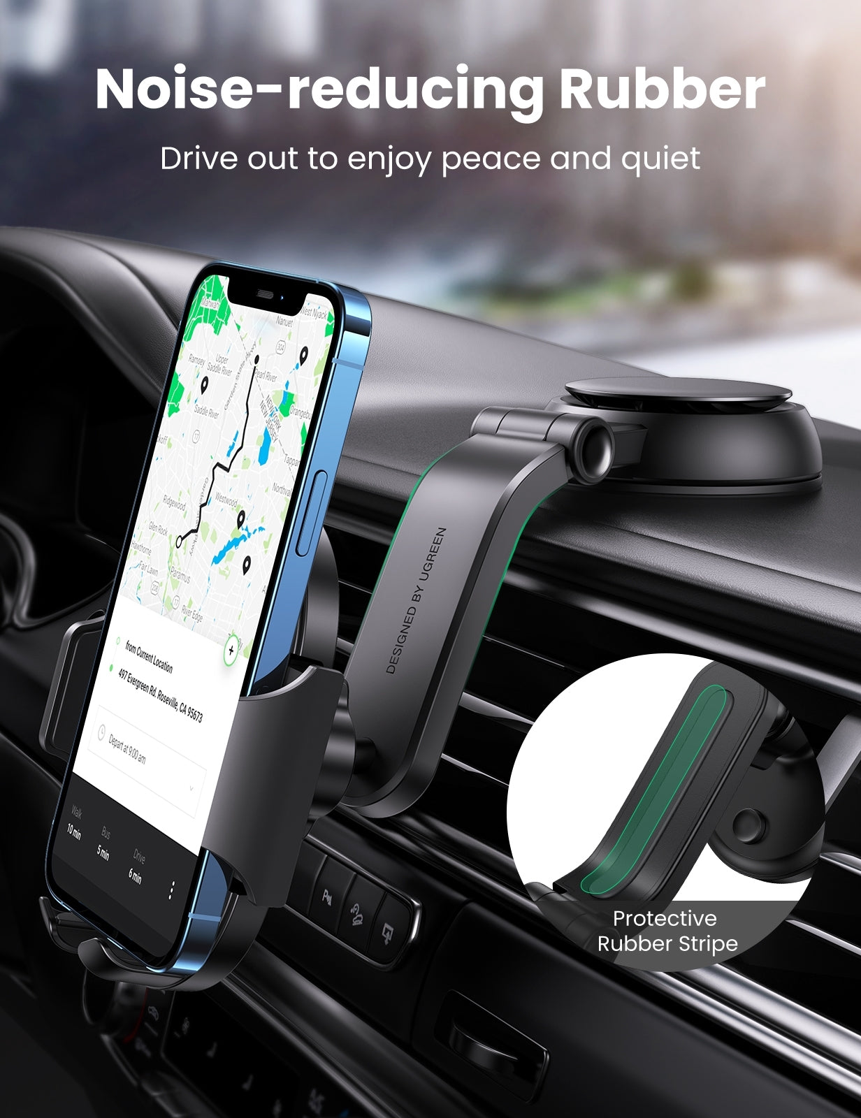 UGREEN 20473 Waterfall-Shaped Suction Cup Phone Mount 6