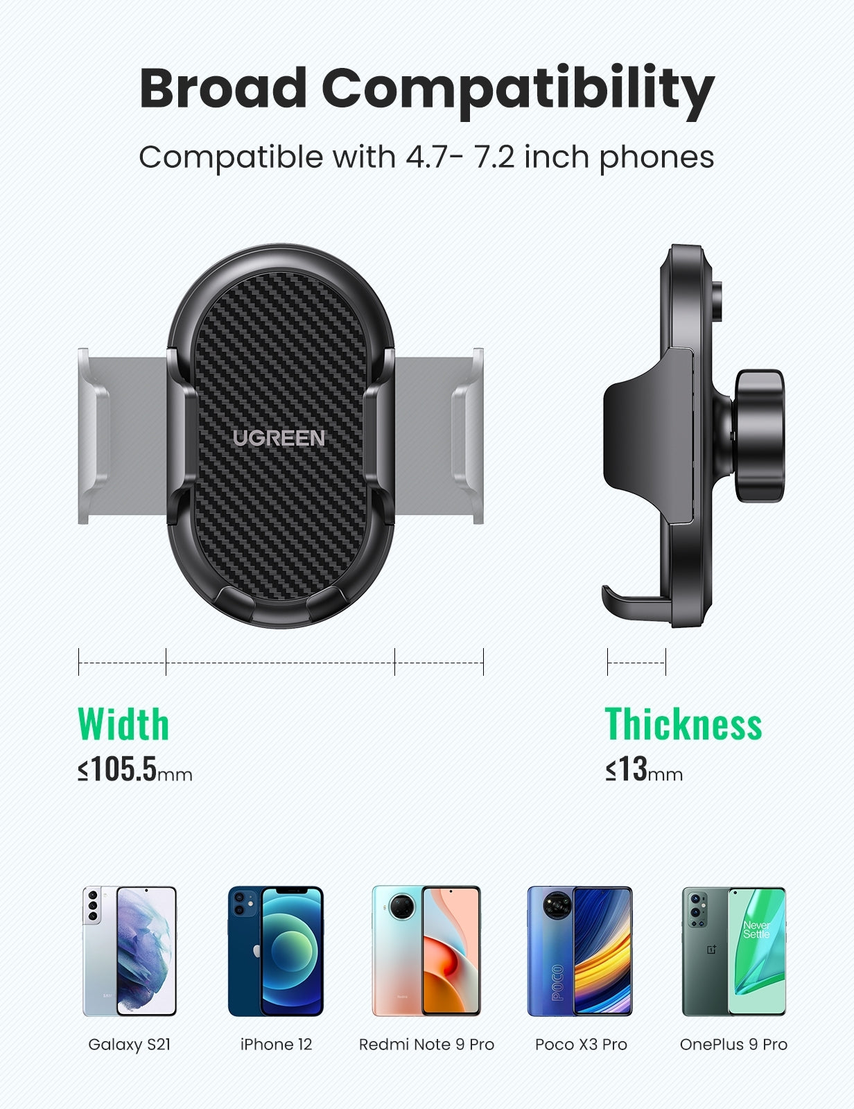 UGREEN 20473 Waterfall-Shaped Suction Cup Phone Mount 7