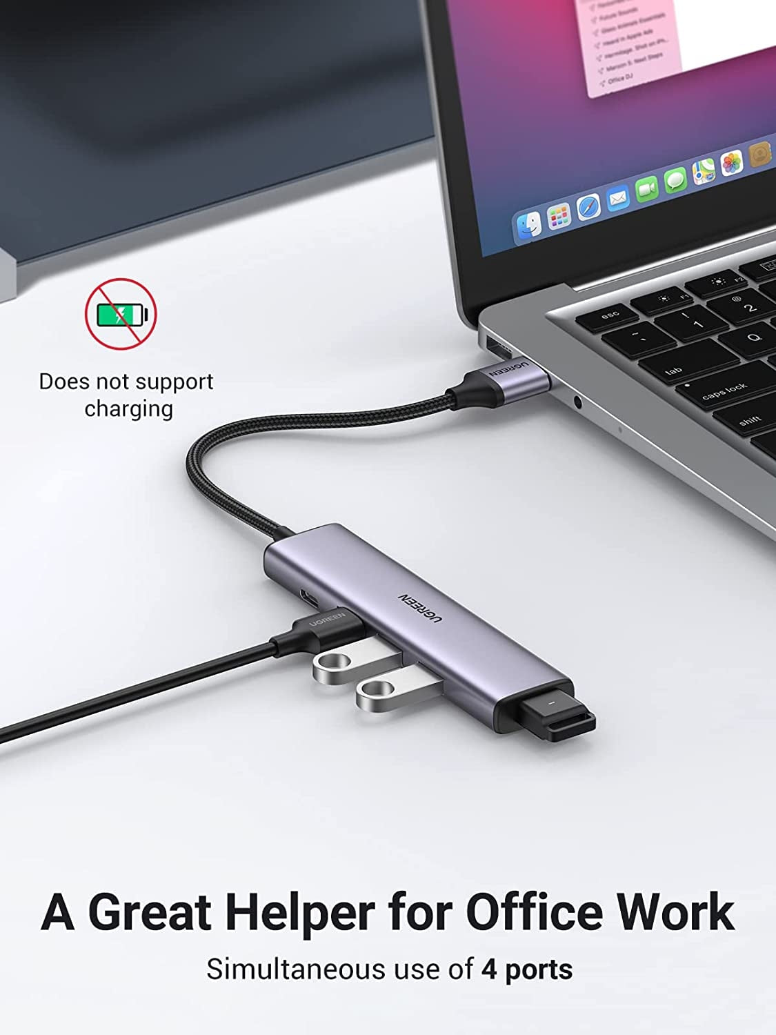 UGREEN 20805 USB 3.0 4-Port Hub with USB-C Power Port 5