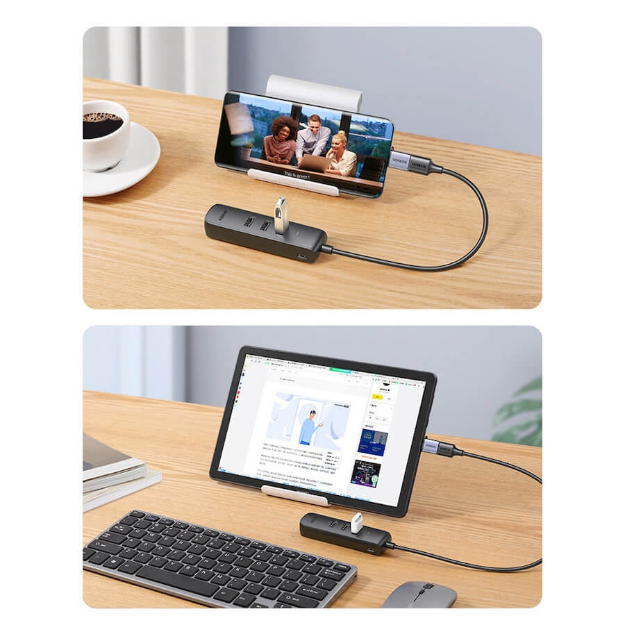 UGREEN 20984 USB 2.0 to 3 x USB2.0 with RJ45 (100Mbps) Ethernet Adapter (Black) 7