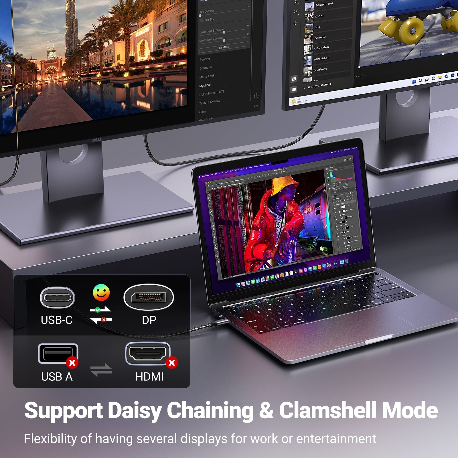 UGREEN 25158 USB-C to DisplayPort 8K Cable 2m 10