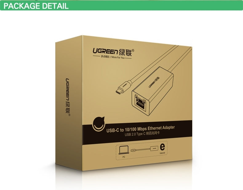 UGREEN 30287 USB-C 10/100Mbps Ethernet Adapter 8