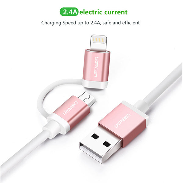 UGREEN Micro-USB to USB Cable with MFI Certified iPhone Adapter 1.5M(30471) 3