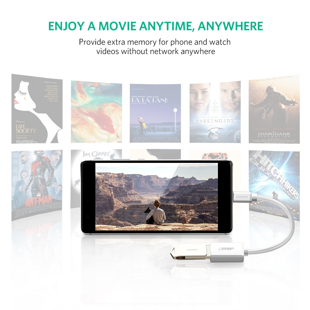 UGREEN USB Type-C Male to USB 3.0 Type A Female OTG Cable - White 15CM (30702) 3