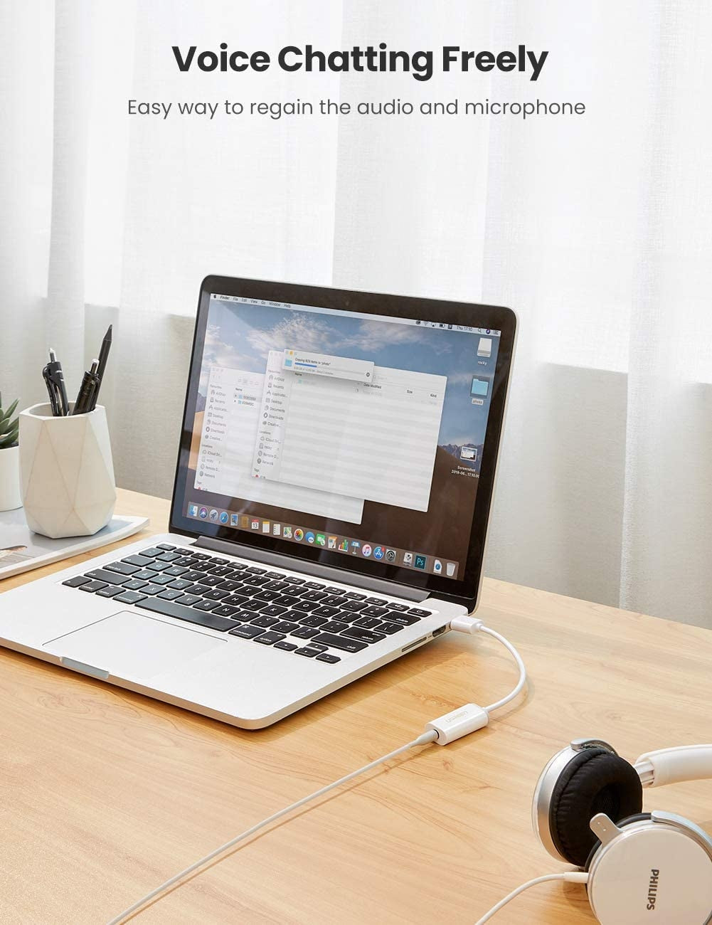 UGREEN USB A Male to 3.5 mm Aux Cable (White) 3
