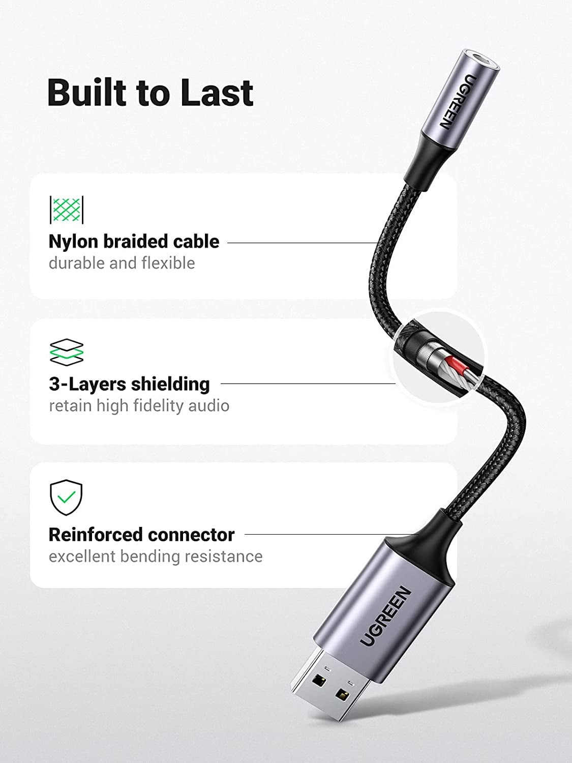 UGREEN 30757 USB to 3.5mm Audio Jack Sound Card Adapter 7