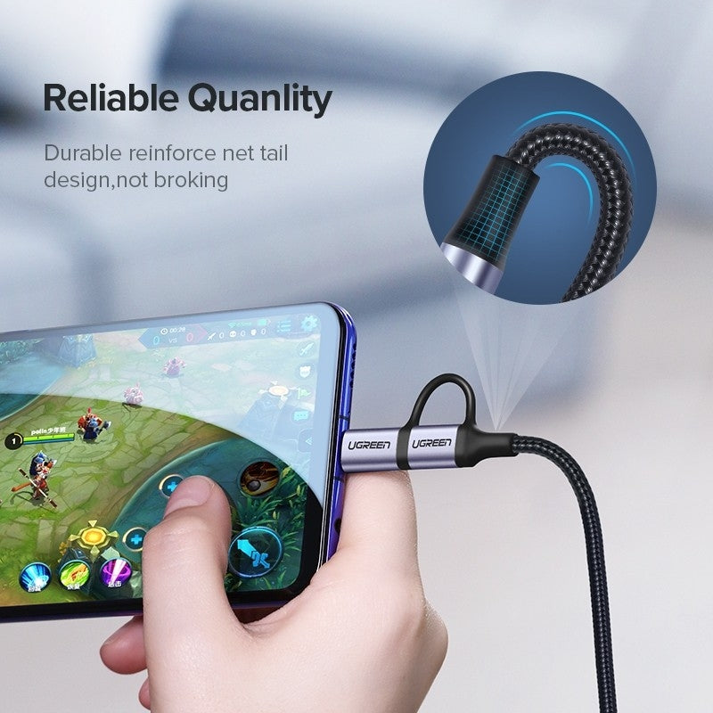 UGREEN 30875 2-in-1 USB-A to Micro USB / USB-C Cable 1m 6