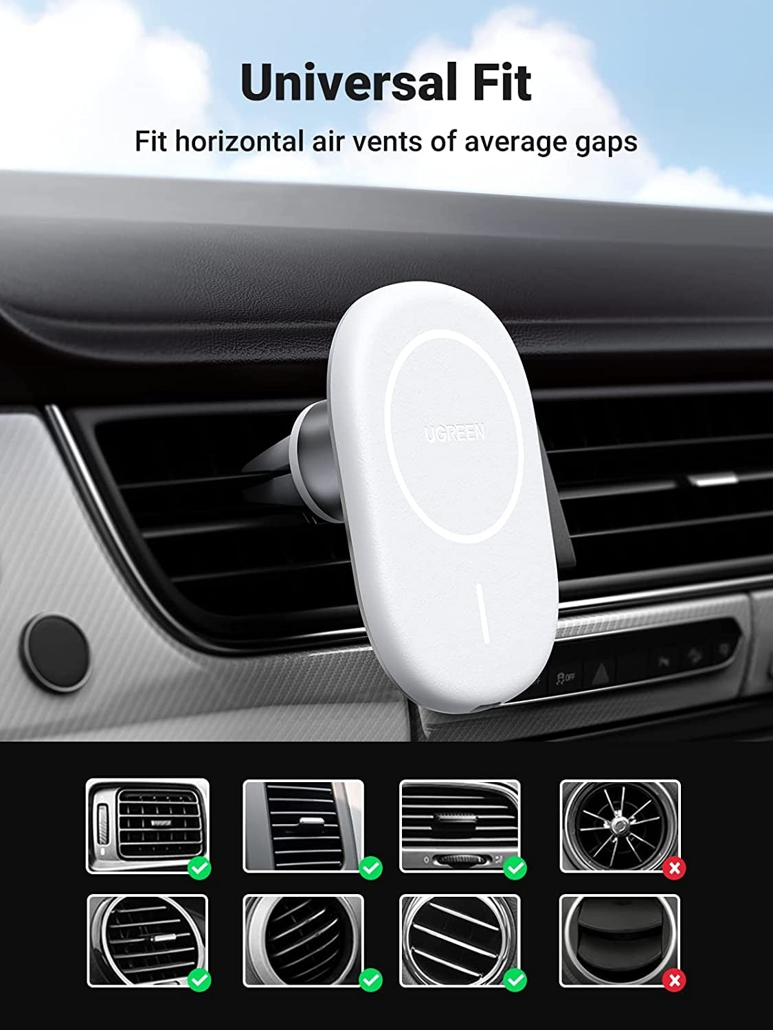 UGREEN 40117 Magnetic Wireless Car Charger 7