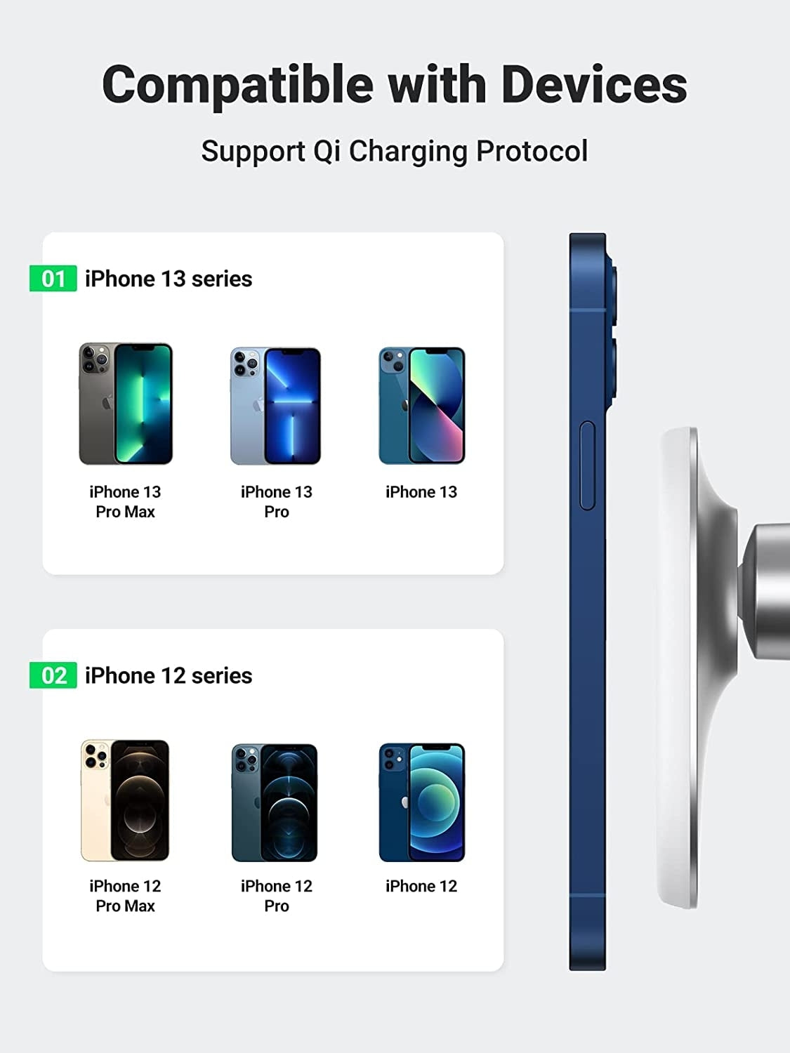 UGREEN 40117 Magnetic Wireless Car Charger 5