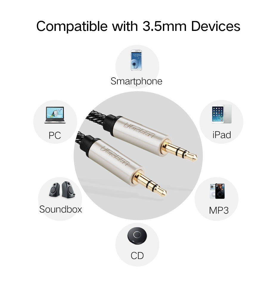 UGREEN 40788 Premium 3.5mm Male to 3.5mm Male Cable 20M 6