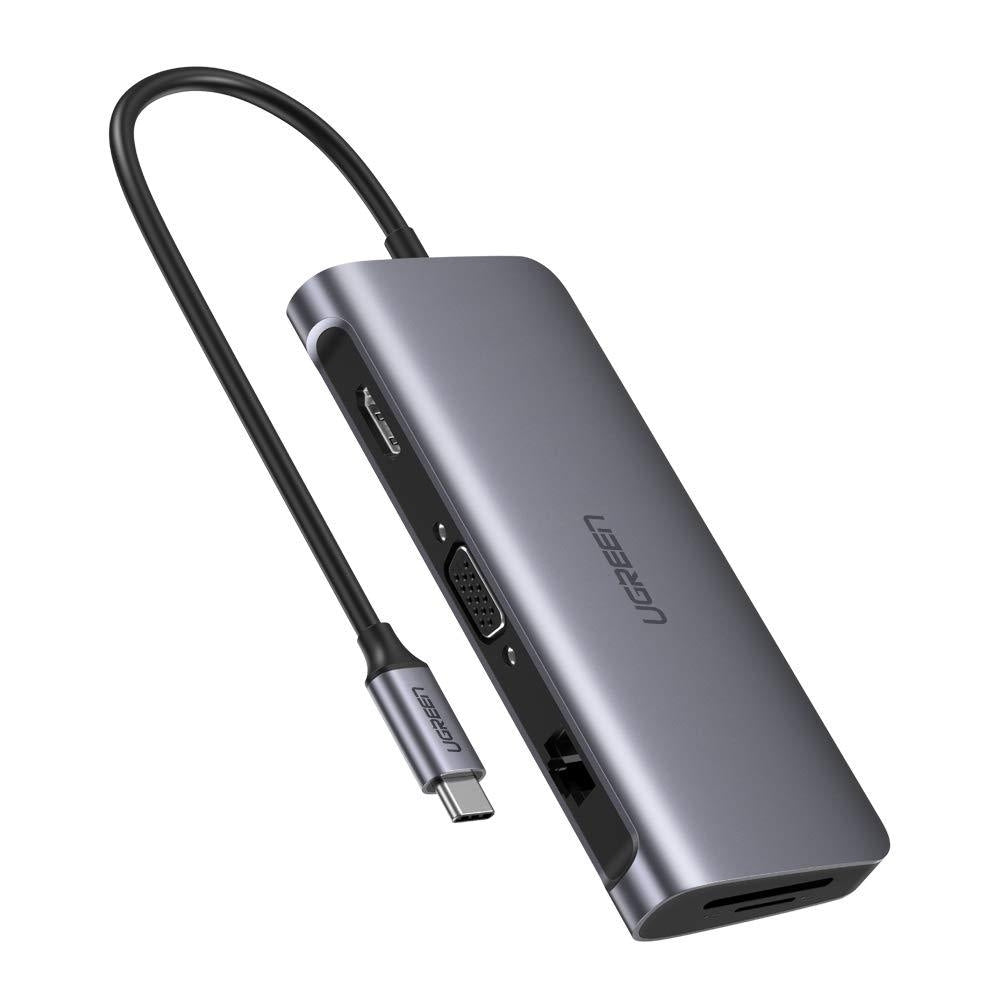 UGREEN Type C 9 in 1 Multifunction Adapter- HDMI/ VGA/Gigabit/TypeC/USB3.0 x 3/SD/TF (40873) 3