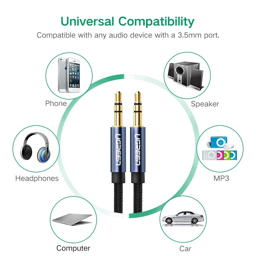Ugreen 3.5mm male to 3.5mm male Audio cable white 2M 50368 3