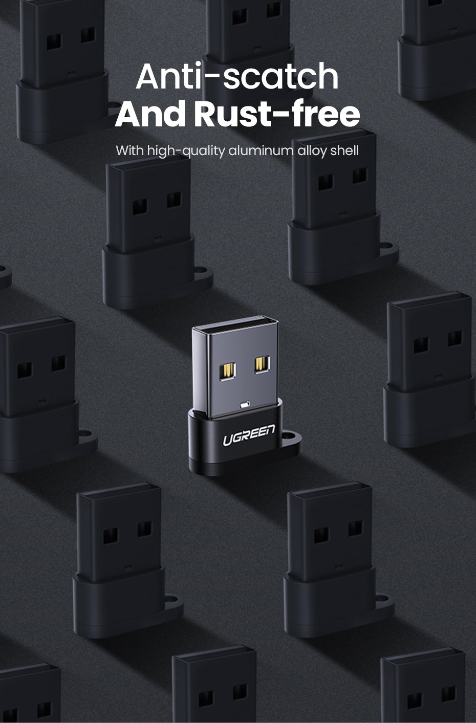 UGREEN 50568 USB-C 3.1 Female to USB-A 2.0 Male Adapter 9