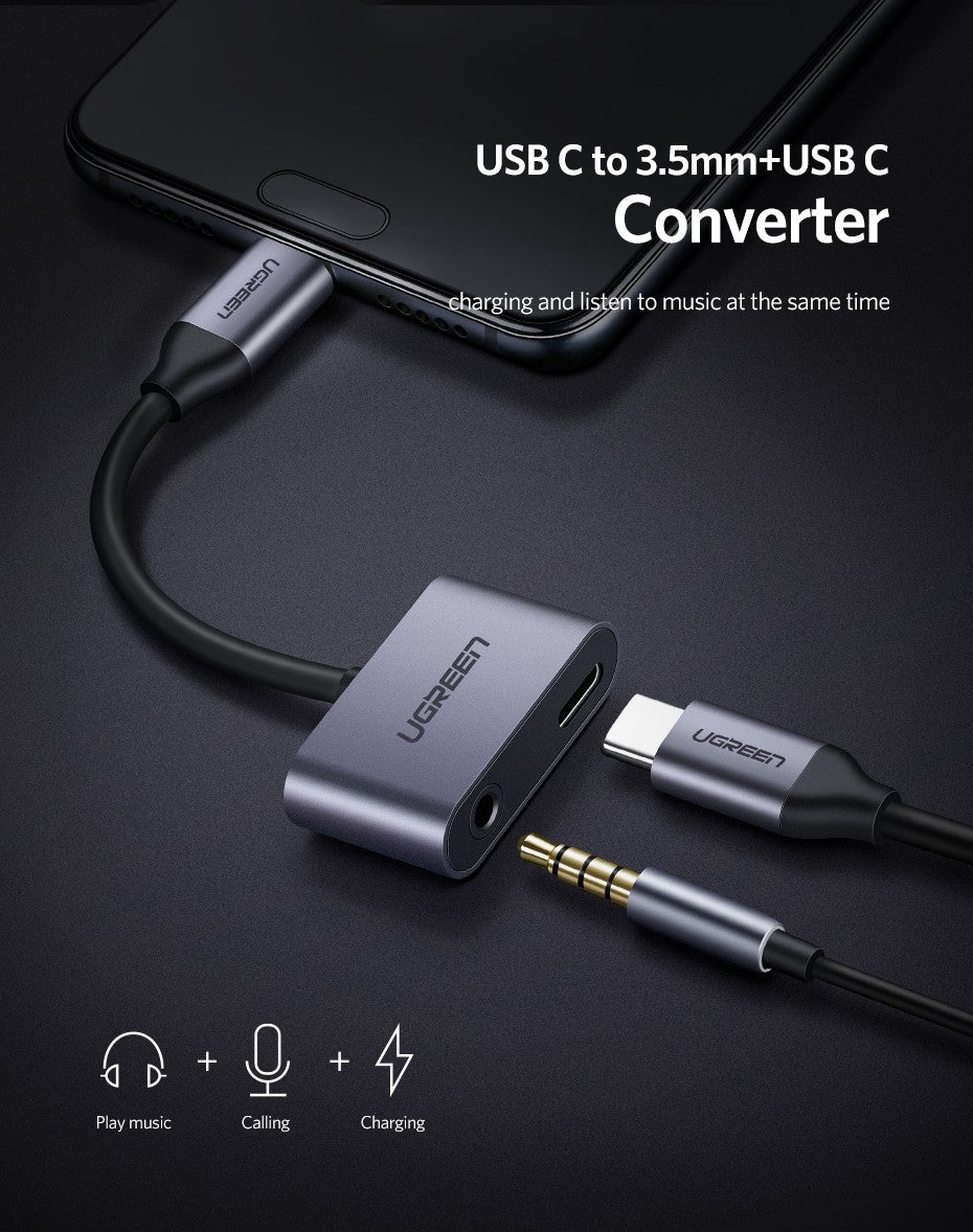 UGreen TypeC to 3.5mm Audio + TypeC Female Adapter Aluminium 50596 5