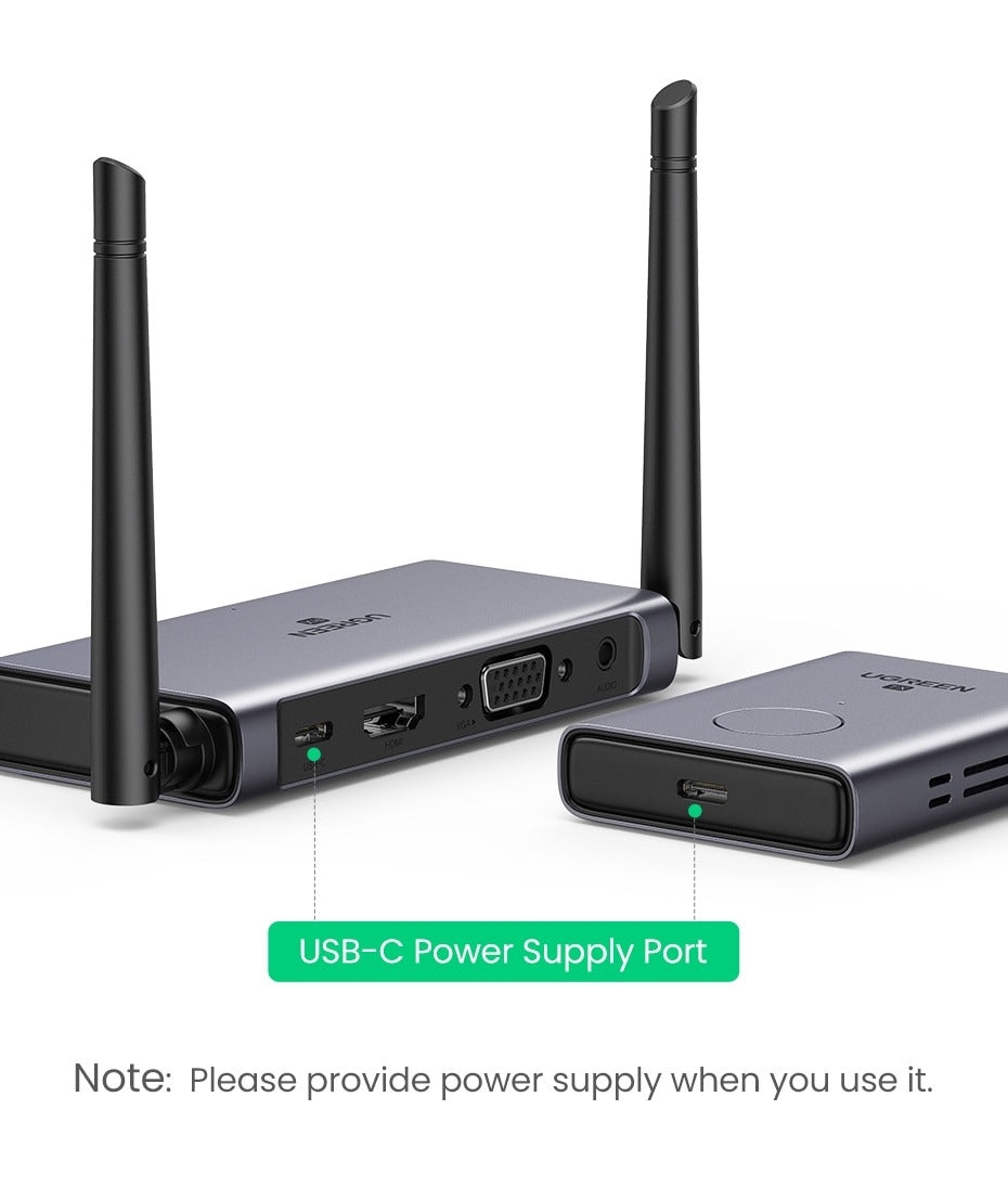 UGREEN 50633A Wireless HDMI Extender Transmitter and Receiver 70m 3