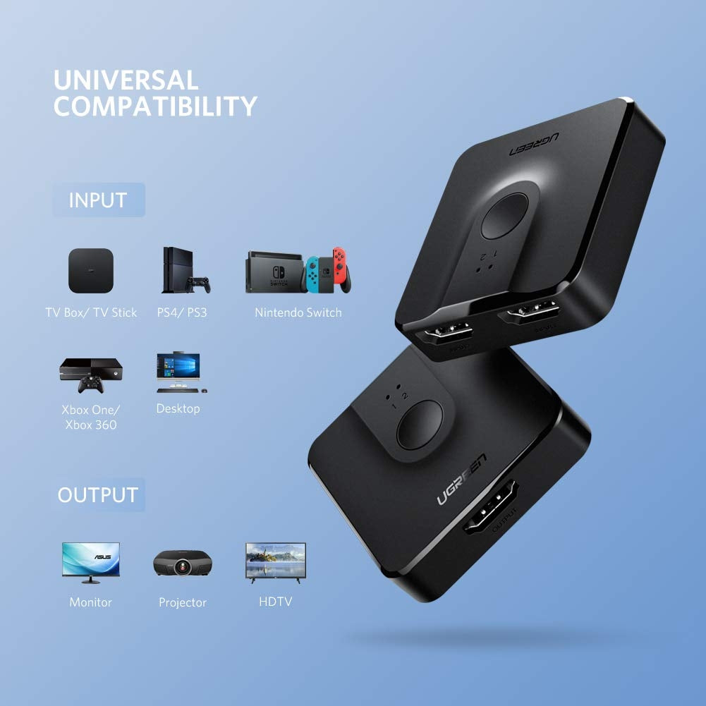UGREEN 2-Port 4K HDMI Switch/Splitter Black (50966) 3