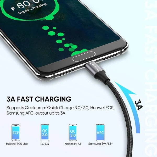 UGREEN 60128 UGREEN USB A to C Quick Charging Cable 2M 3