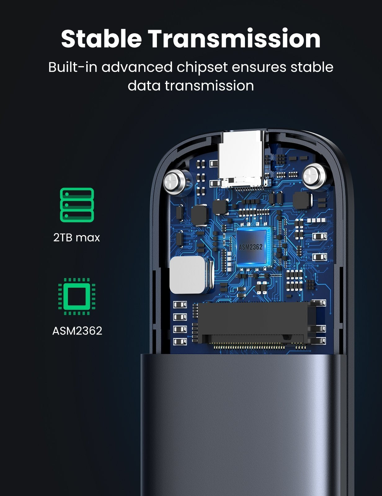 UGREEN 60354 Enclosure for M.2 PCI-E NVME SSD 3
