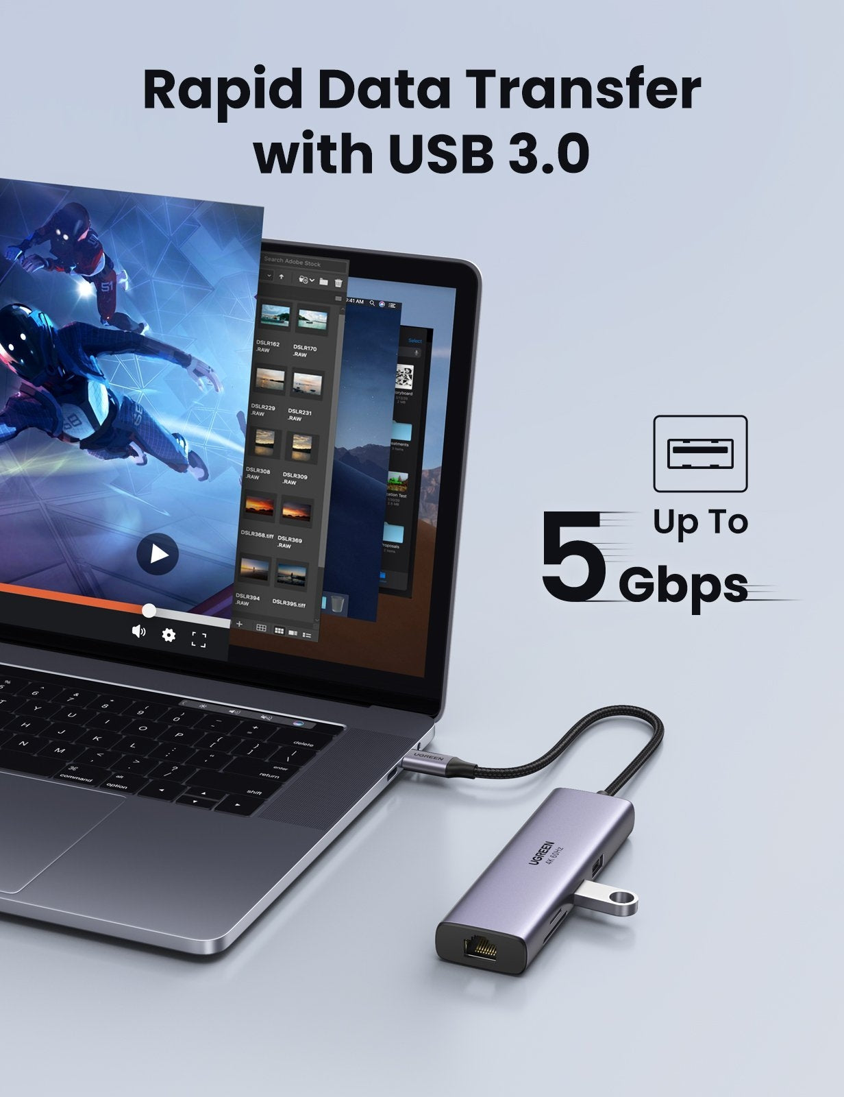UGREEN 60515 USB-C to HDMI/Ethernet Adapter with Card Reader 9