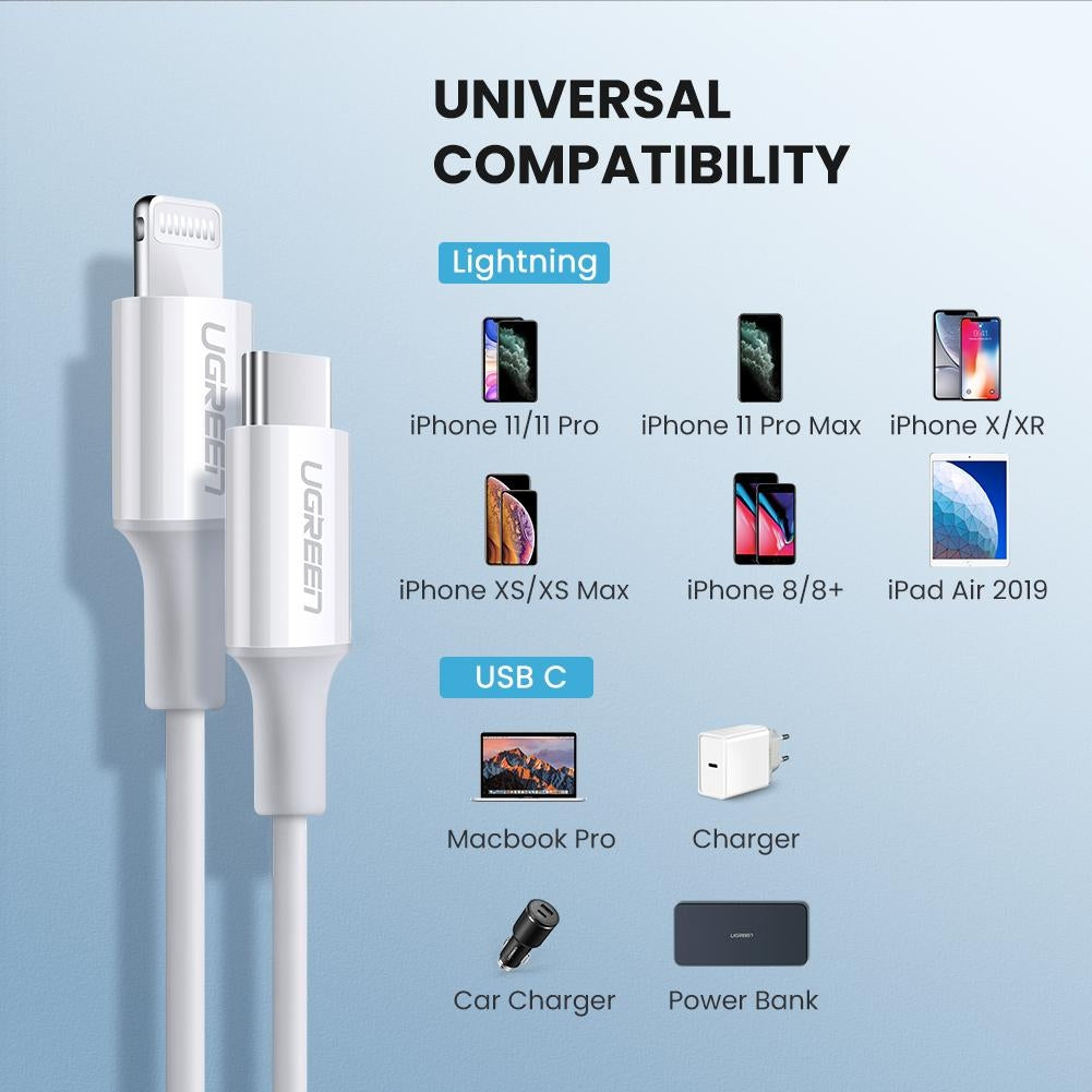UGREEN 60749 MFi USB-C to iPhone 8-pin Charging Cable 2M 5
