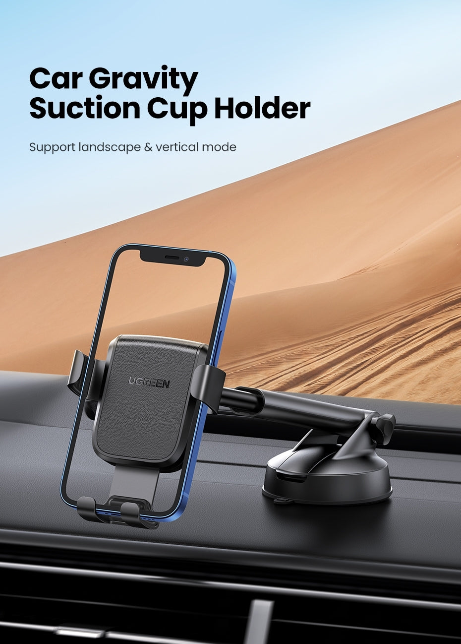 UGREEN 60990 Gravity Phone Holder with Suction Cup (Black) 4