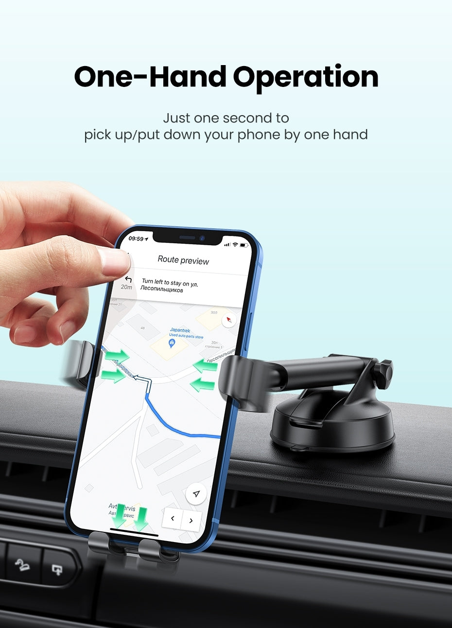 UGREEN 60990 Gravity Phone Holder with Suction Cup (Black) 6