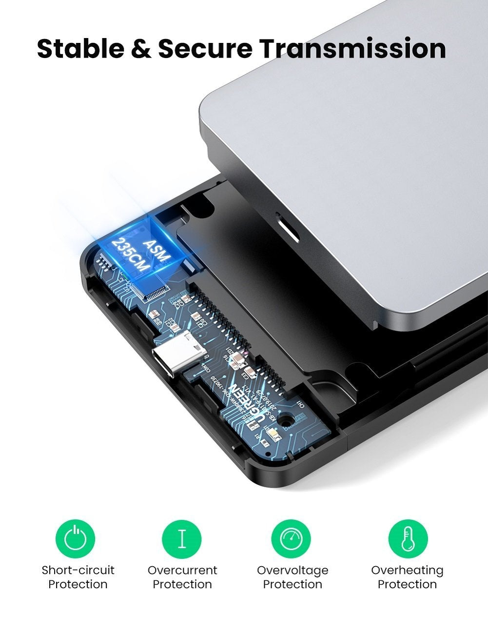 UGREEN 70498 USB C 2.5" Hard Drive Enclosure 6