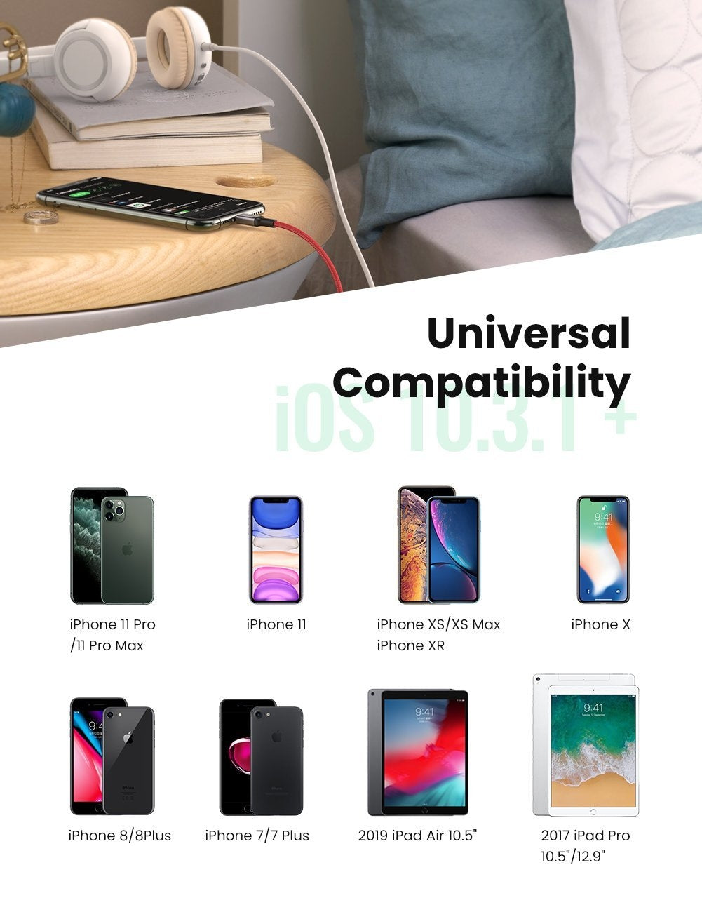 UGREEN 70507 iPhone 8-pin to 3.5mm Adapter 4