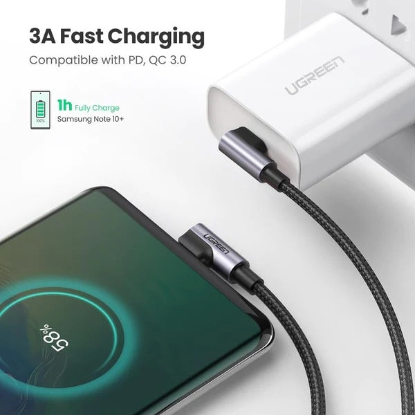 UGREEN 70529 60W Angle USB C to C Cable 1M 3