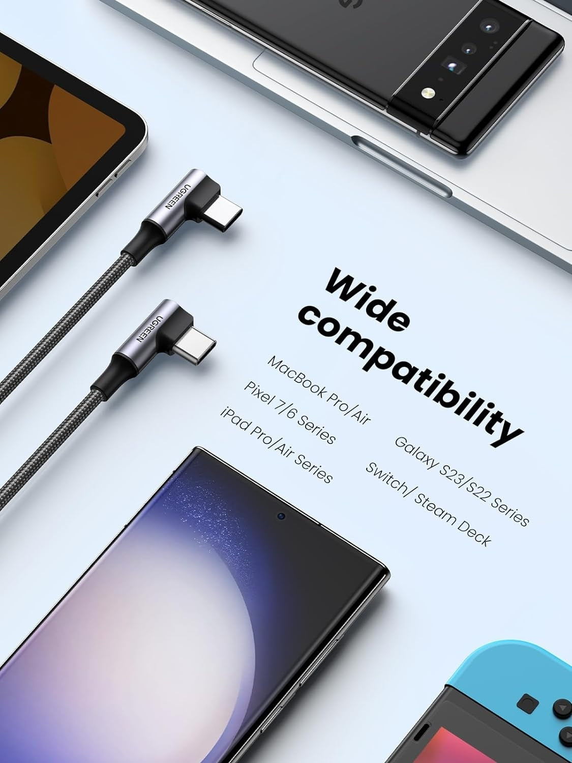 UGREEN 70696 Right Angle 100W USB-C Cable 1M 5