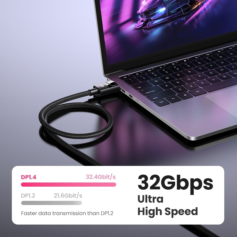 UGREEN 80390 DP V1.4 Male to Male Plastic Case Braided Cable 1M 3