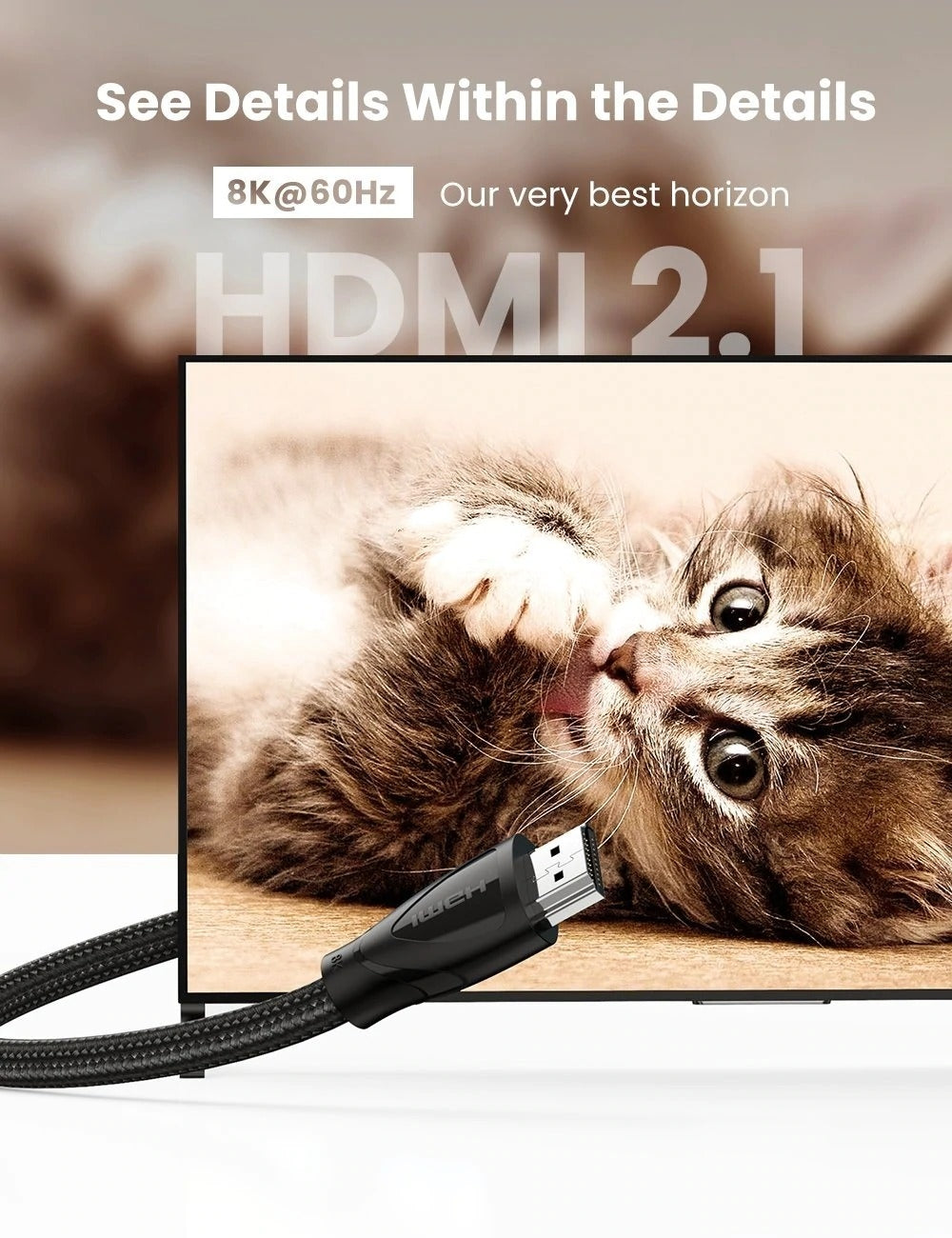 UGREEN 80405 8K Ultra HD HDMI 2.1 Cable 5M 3