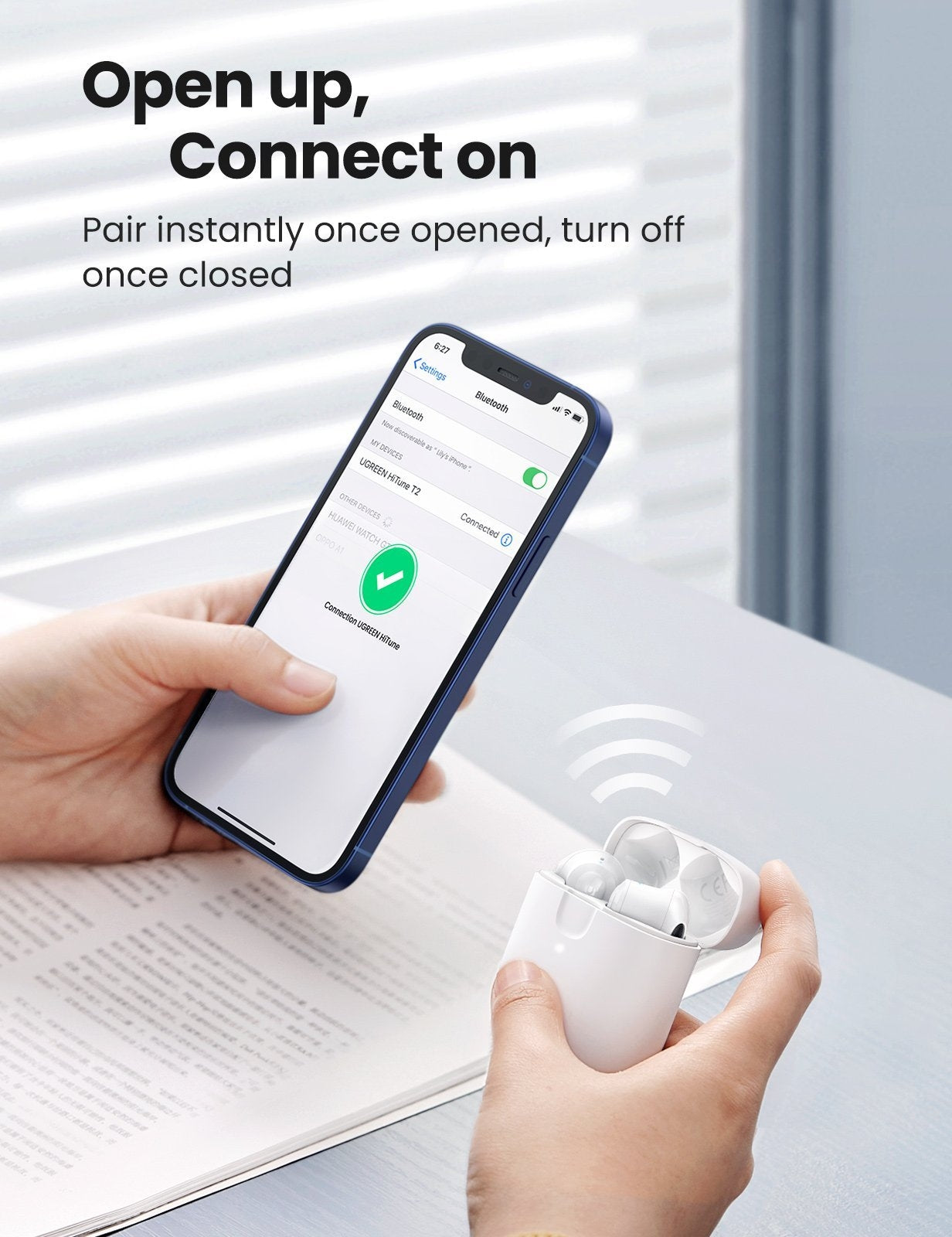 UGREEN 80652 T2 Wireless Earbuds White 4