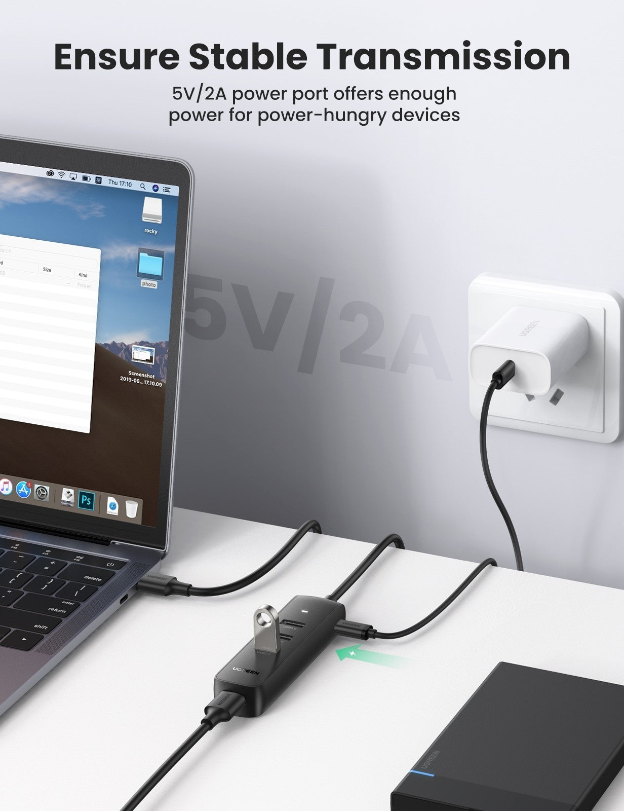 UGREEN 80657 USB 3.0 4-Port Hub 6