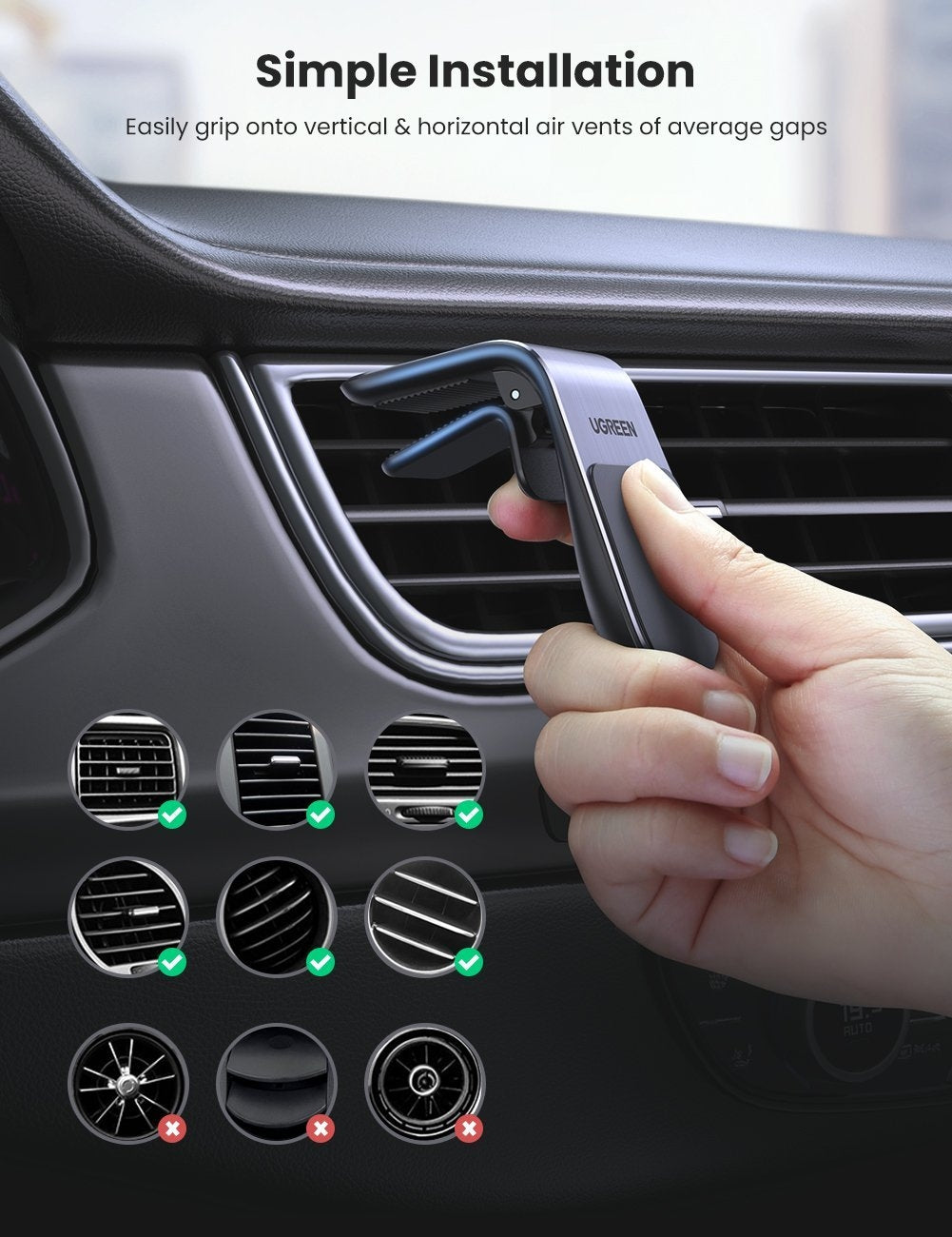 UGREEN 80712 Magnetic Air Vent Car Holder 5