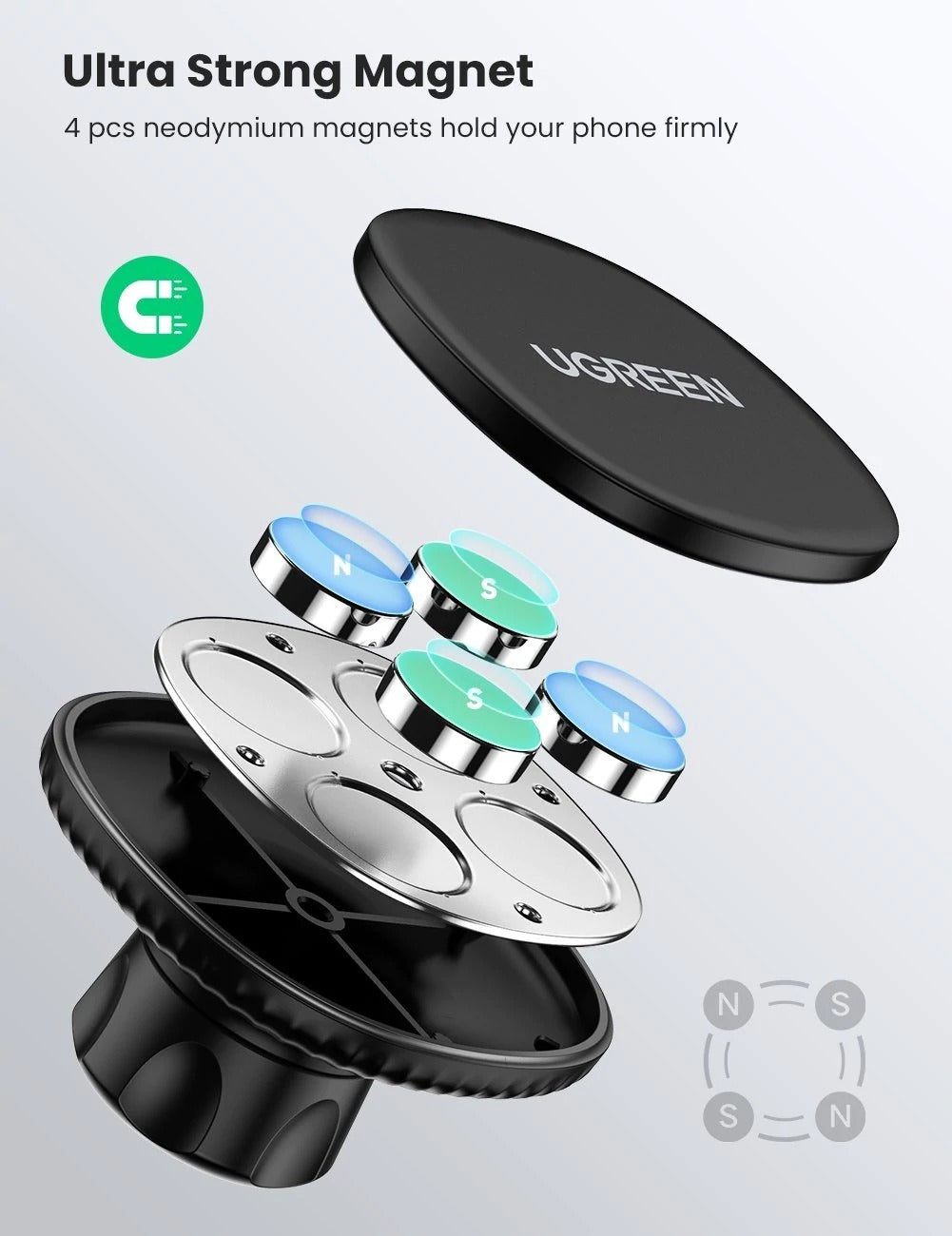 UGREEN 80785 Magnetic Phone Car Mount 4