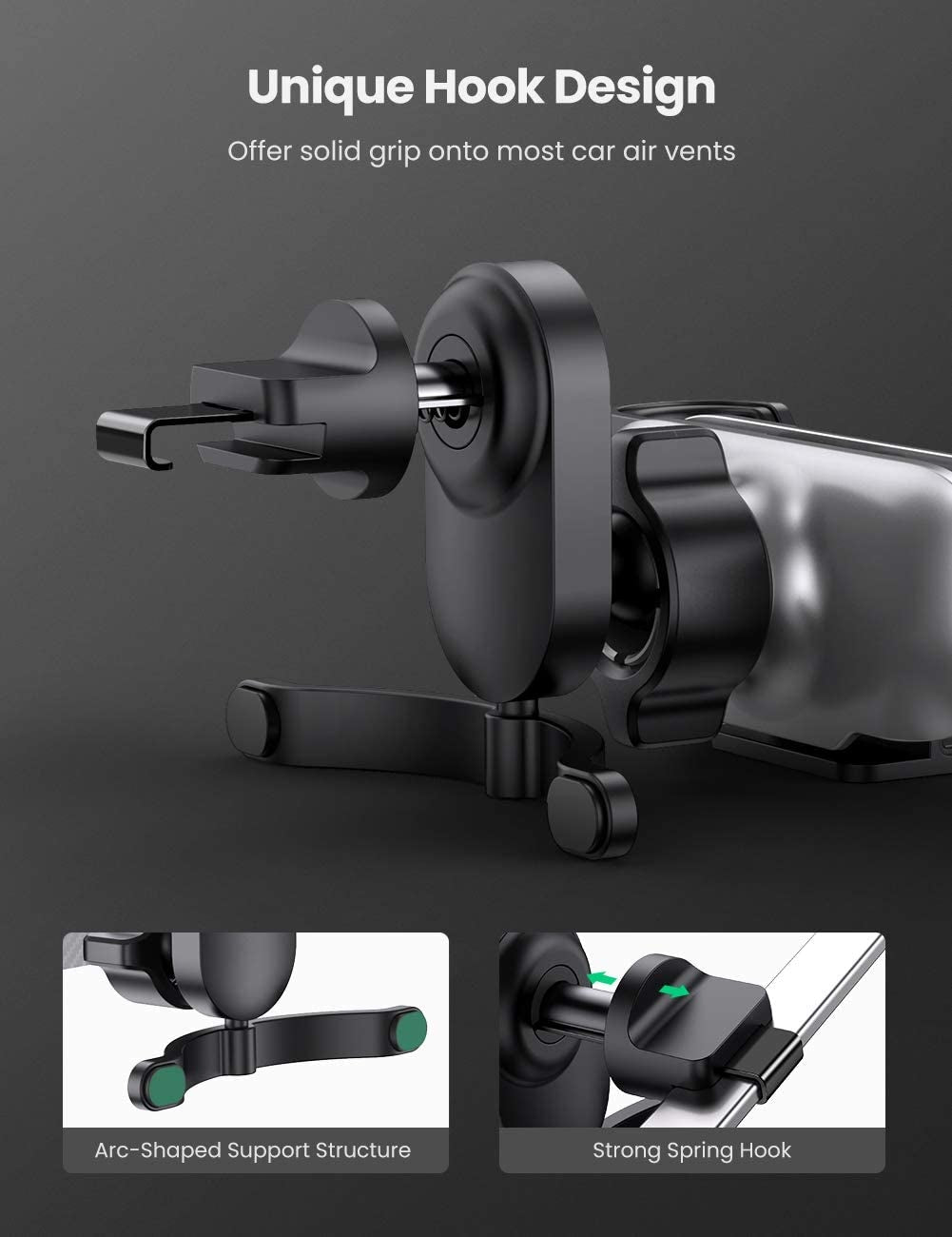 UGREEN 80871 Gravity Phone Holder for car with Hook 3