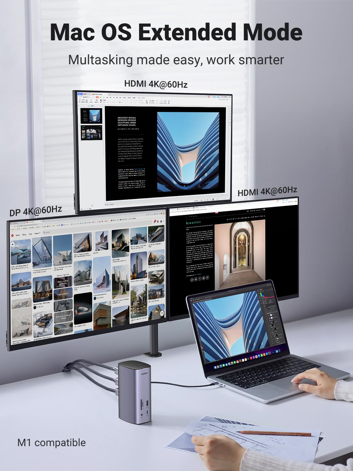 UGREEN 90325 13-in-1 USB-C Triple Display Docking Station 5