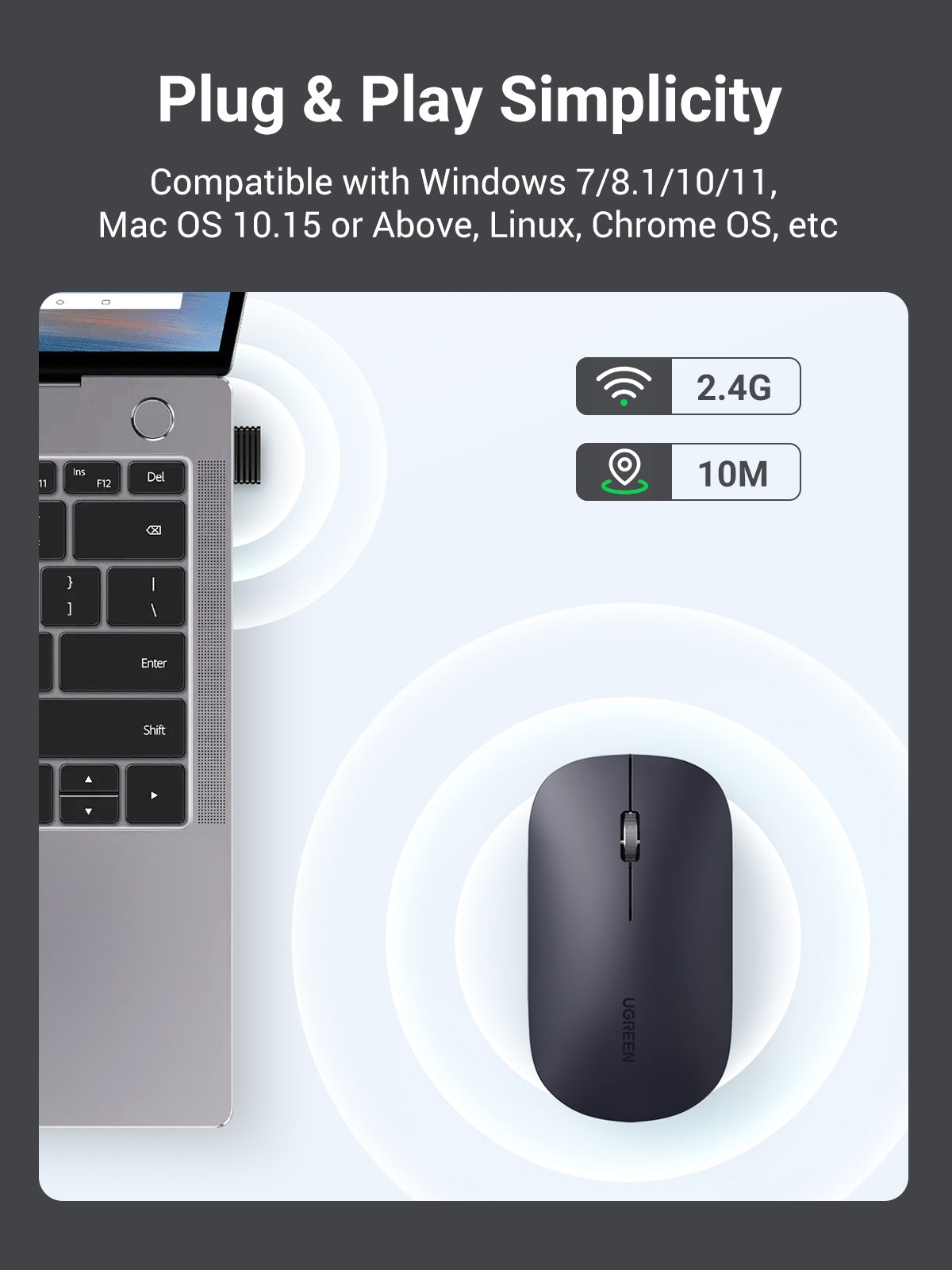 UGREEN 90372 Slim 2.4G Wireless Mouse 5