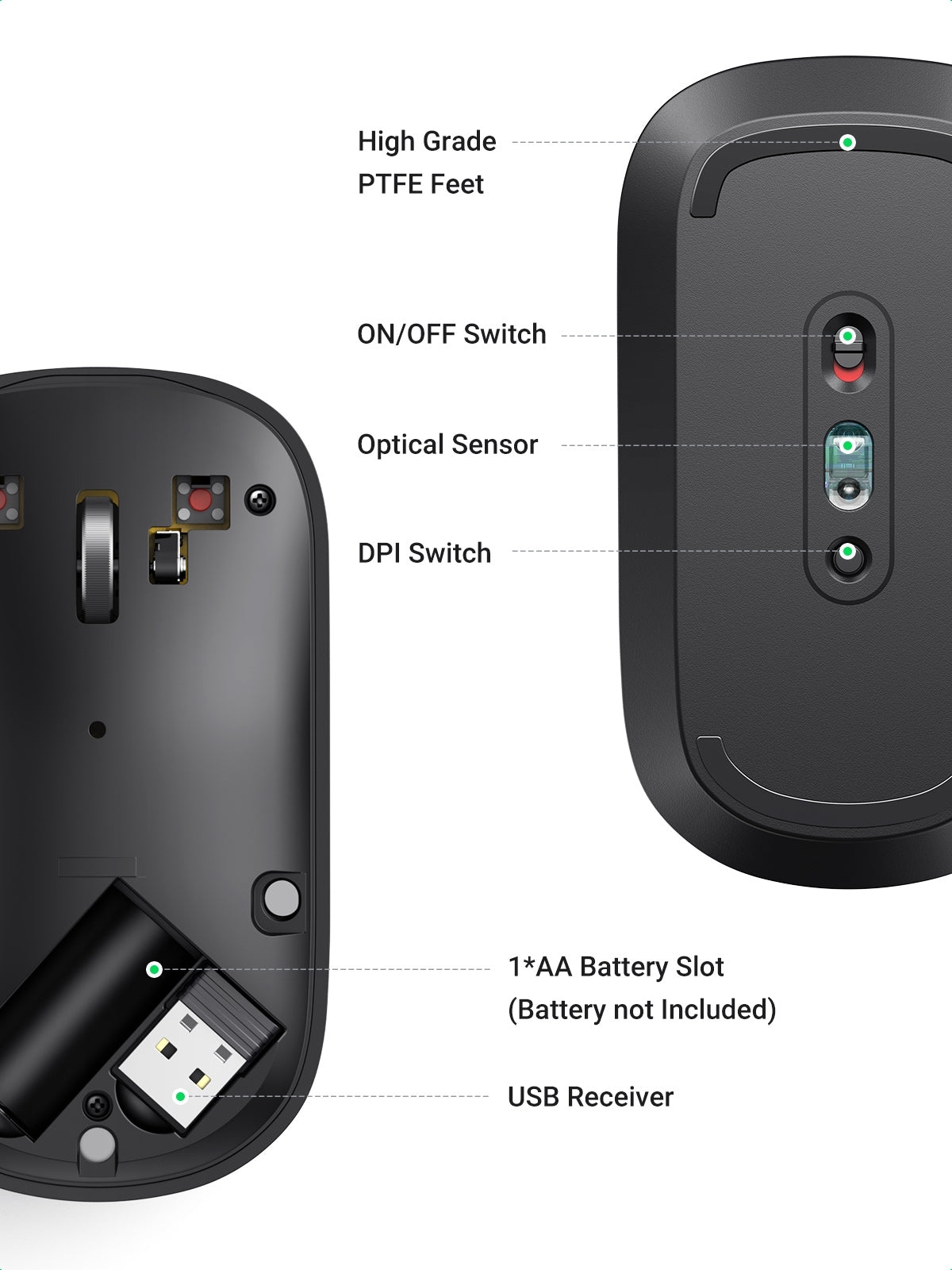 UGREEN 90372 Slim 2.4G Wireless Mouse 6