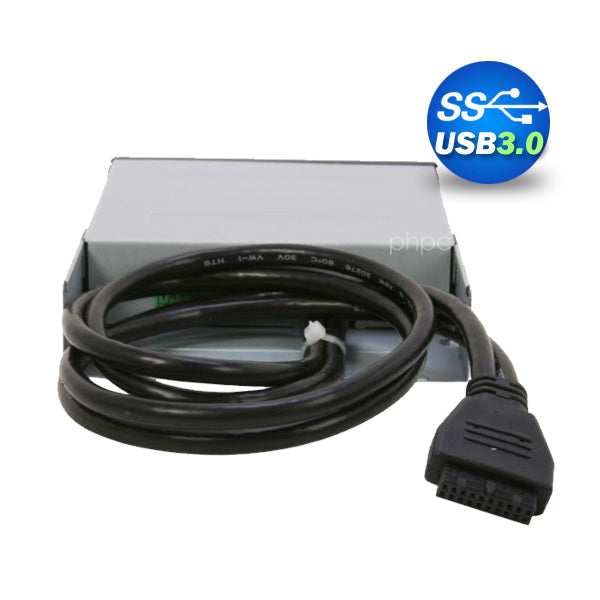 3.5" USB 3.0 All in One Internal Card Reader Full Long Metal with Front USB Black 4