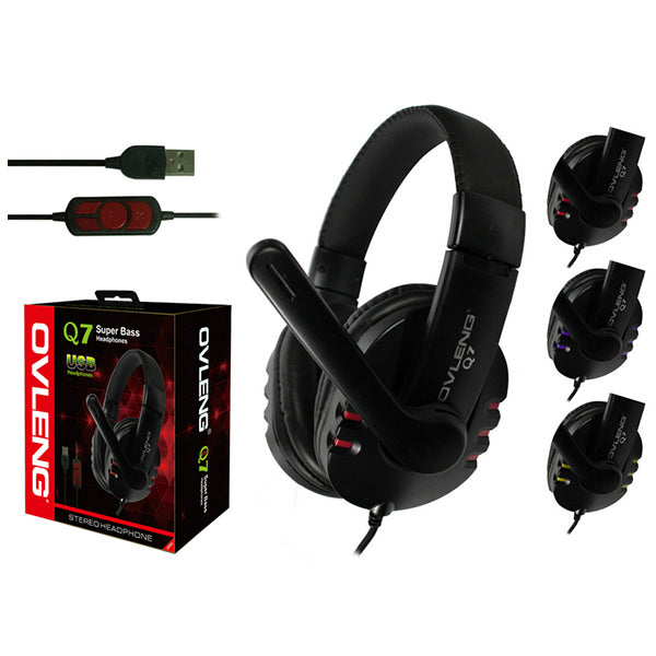 OVLENG Q7 USB Computer Headphones with Mic and Volume Control 3