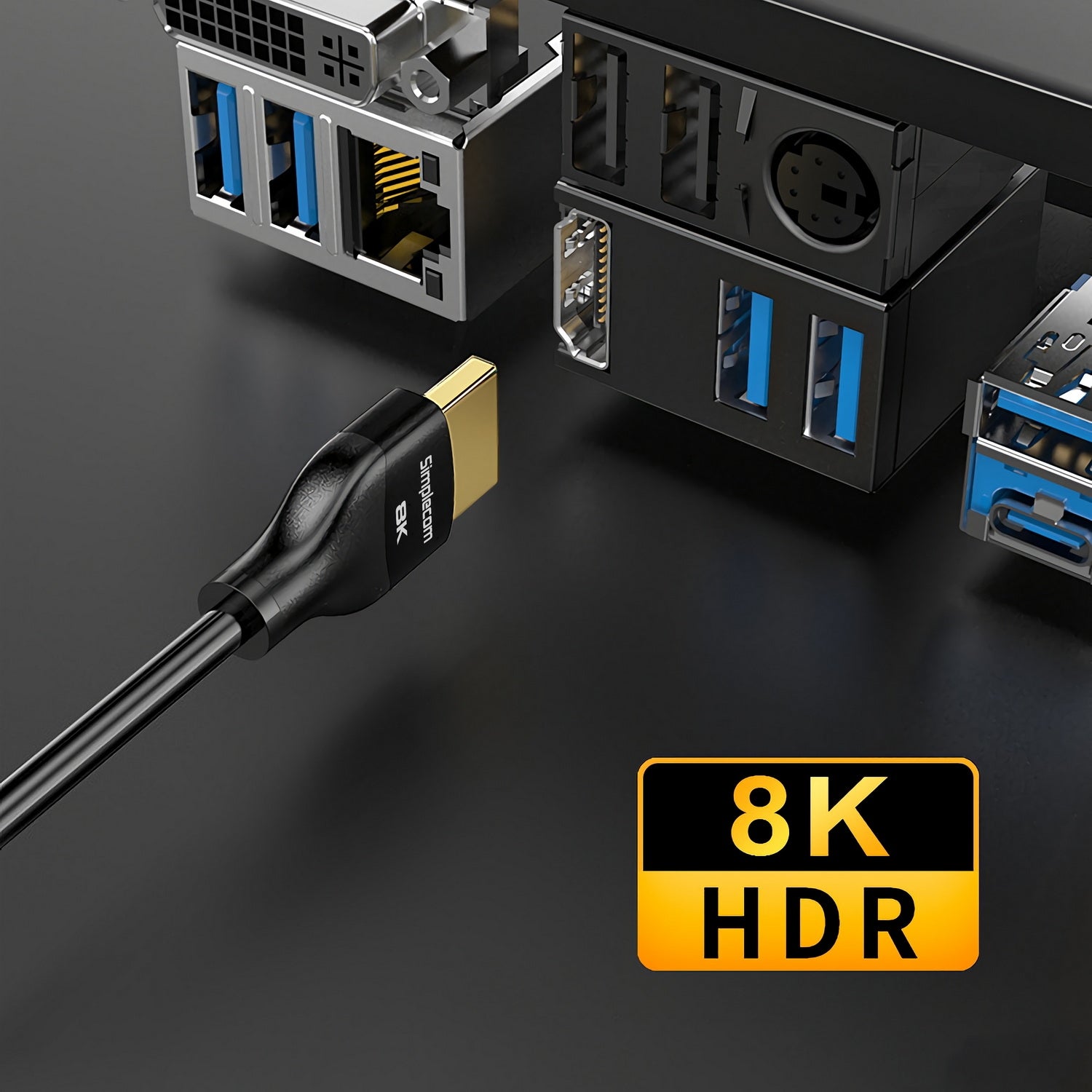 Simplecom CAH530 Ultra High Speed HDMI 2.1 Cable 48Gbps 8K@60Hz Slim Flexible 3M 5