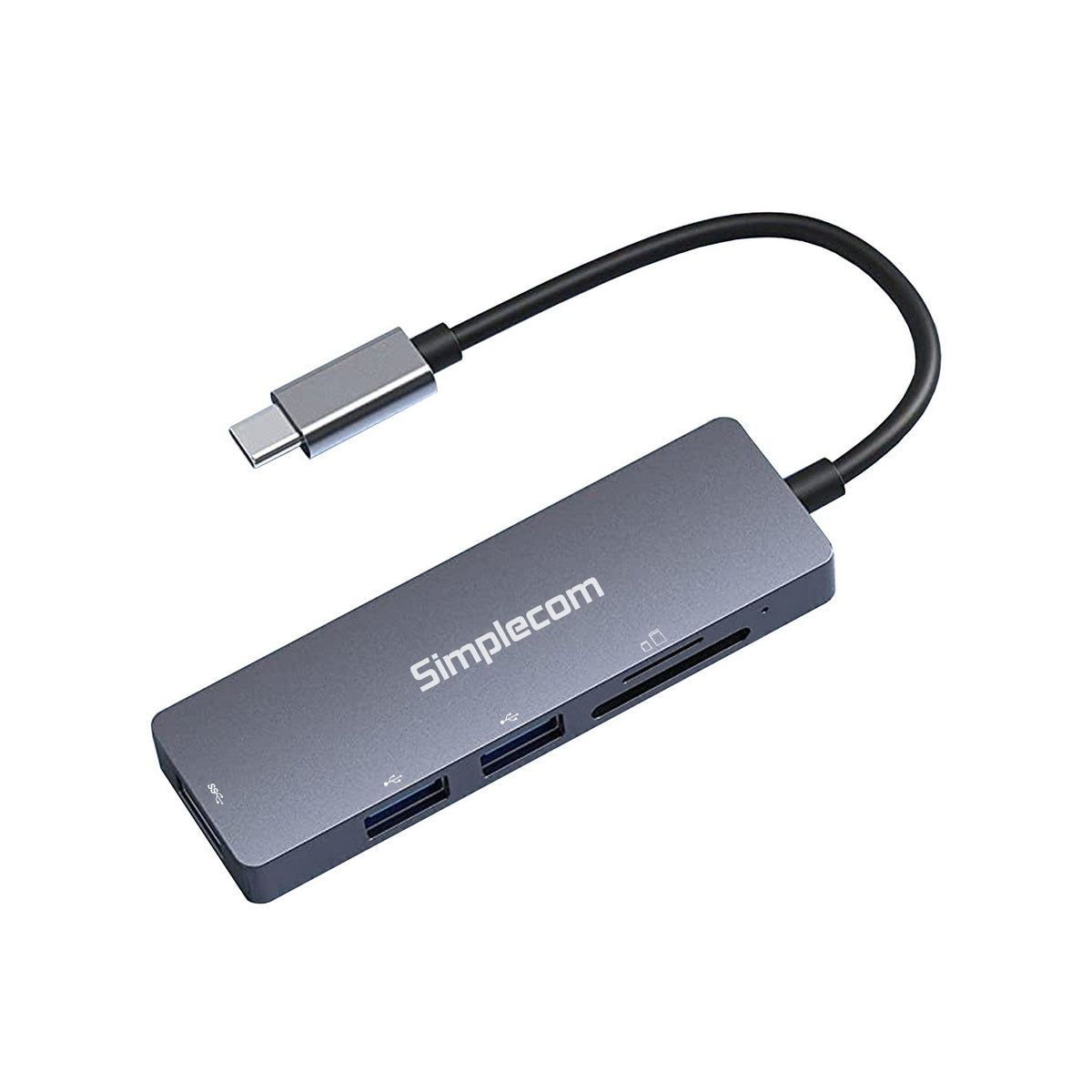 Simplecom CH255 USB-C 5-in-1 Multiport Adapter 3-Port USB-A Hub with SD MicroSD Card Reader 3